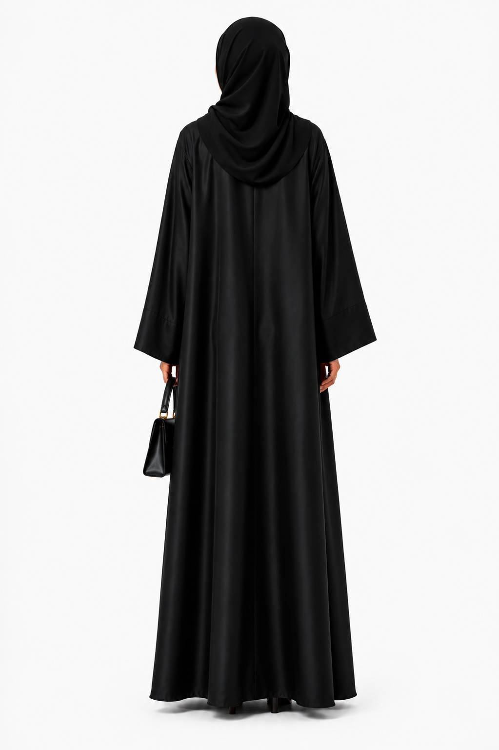 Queen Aura QA10092 black Nada abaya back view
