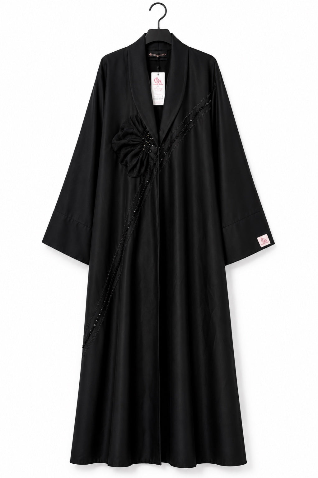 Queen Aura QA10092 black Nada abaya hanger view