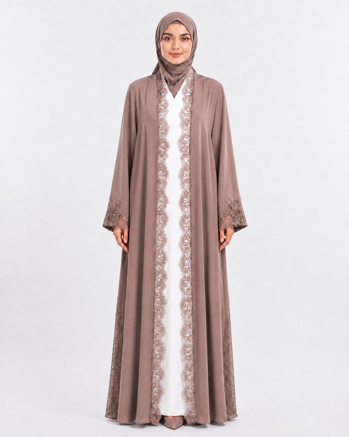 Queen Aura abaya QA10071 open front view